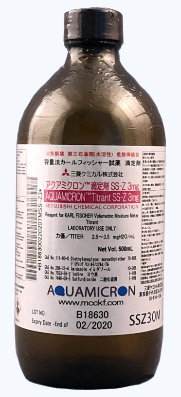 CRDB原液3g Aquamicron Titrant SSZ 3MG 500ML | Mandel USA